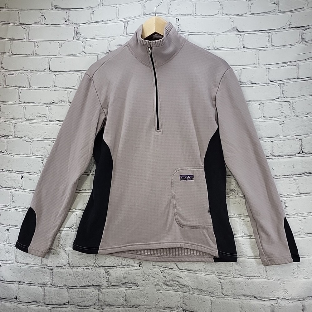 Patagonia Regulator Pullover‎ Sweater Womens S-M Waffle Knit 1/2 Zip Pale Violet